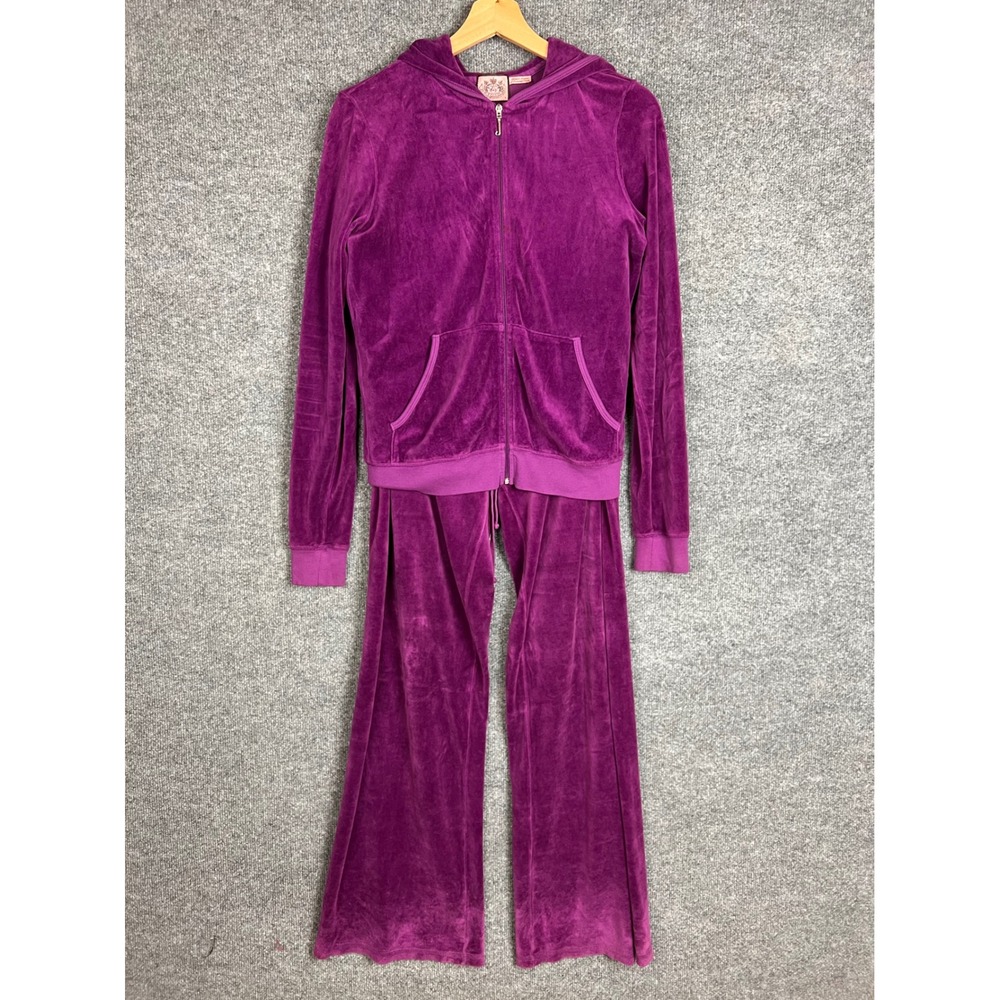 VINTAGE USA MADE Juicy Couture Velour Tracksuit  L Hoodie Pants Set